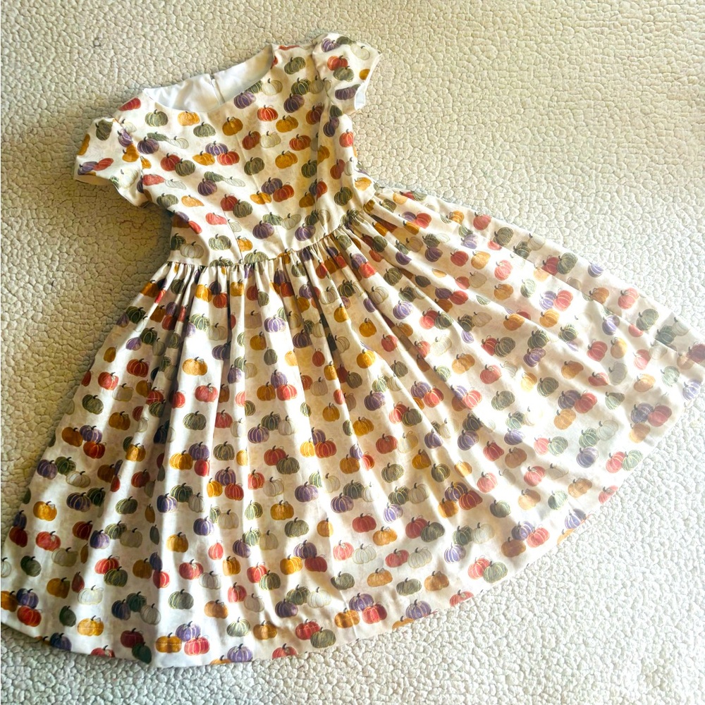 Miss Smarty Pants New Hand Crafted Fall Pumpkin Dress Size 6
